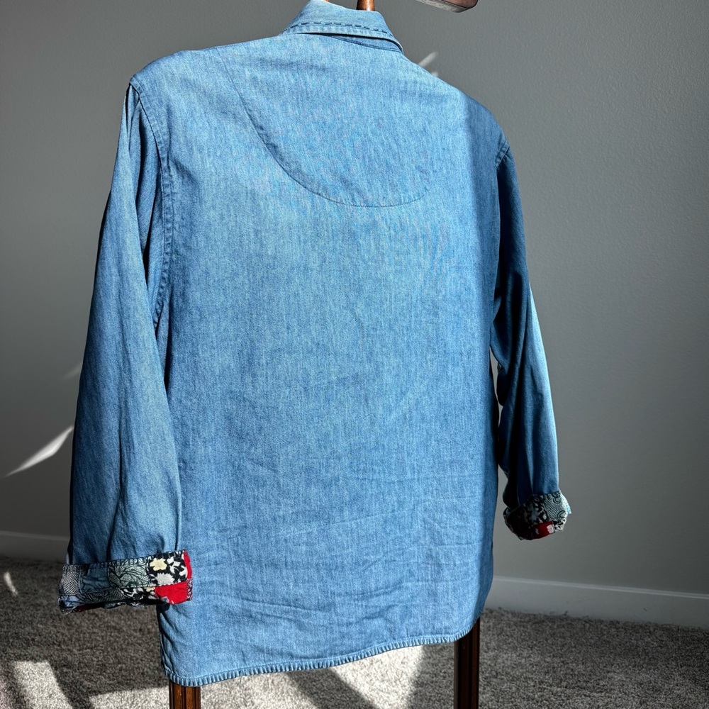 Vintage Patchwork Denim Jacket – Handmade Quilt Style 🧵 M–L - Picture 8 of 15
